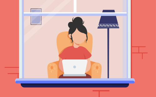 Illustration einer Frau vor einem Laptop sitzend | © pixabay