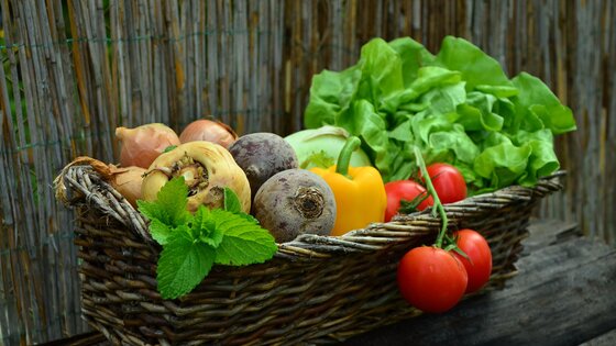 Ein Korb gefüllt mit Gemüse | © pixabay