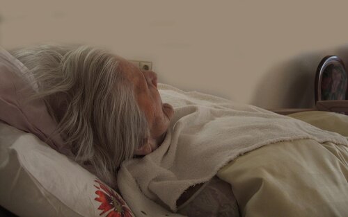 eine pflegebedürftige alte Frau liegt im Bett | © pixabay