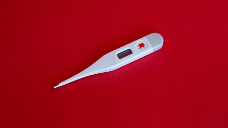 Ein Thermometer vor rotem Hintergrund. | © Markus Spiske/unsplash