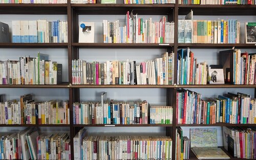 Regal voller Bücher in einer Bibliothek | © pixabay